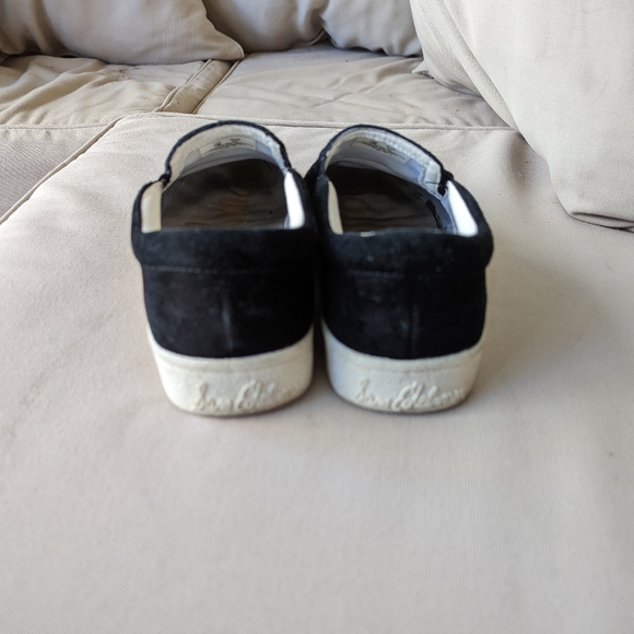 SAM EDELMAN Women's Black/White Suede Slip On Low Top Marvin Sneakers - Picture 4 of 6